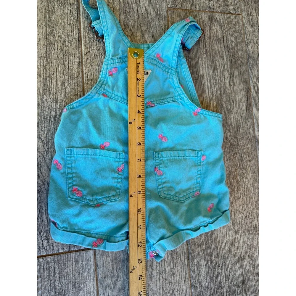 OshKosh B'gosh Shortalls 18 Months 18M Pineapple Embroidered overalls bibs girls